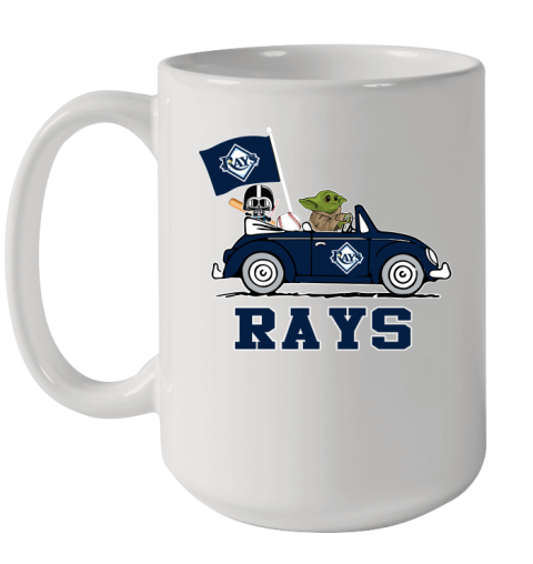 MLB Baseball Tampa Bay Rays Darth Vader Baby Yoda Driving Star Wars Shirt Ceramic Mug 15oz