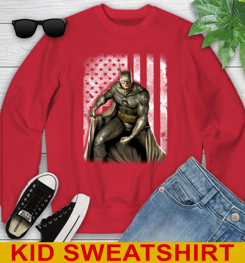 New Orleans Saints NFL Football Batman DC American Flag Shirt Youth Sweatshirt 7