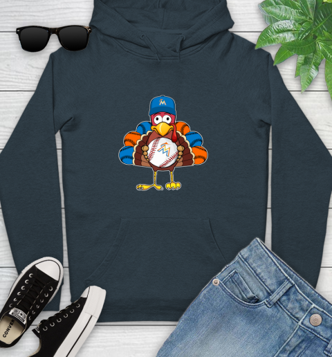 Miami Marlins Turkey thanksgiving Youth Hoodie 8