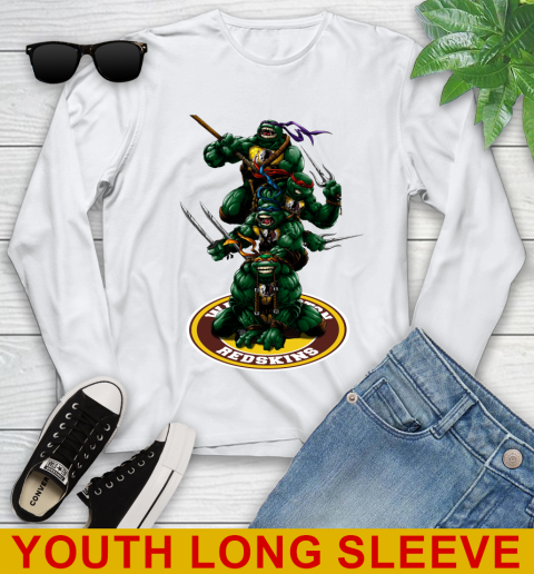 NFL Football Washington Redskins Teenage Mutant Ninja Turtles Shirt Youth Long Sleeve