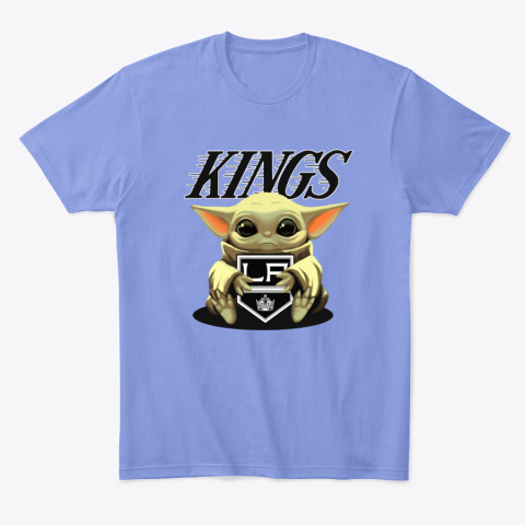 5oe5 baby yoda hugs the los angeles kings classic t shirt 2 front violet