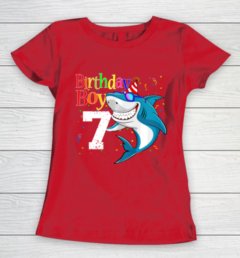 Kids 7th Birthday Boy Shark Shirts 7 Jaw Some Four Tees Boys 7 Years Old Women's T-Shirt 9