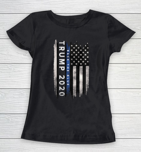 Trump back the blue shirt. Pro Trump Thin Blue Line US Flag Women's T-Shirt