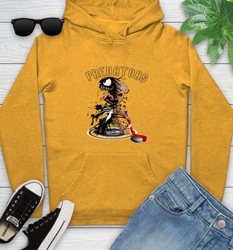 NHL Nashville Predators Hockey Venom Groot Guardians Of The Galaxy Youth Hoodie 3