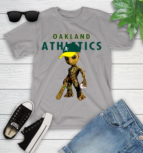 MLB Oakland Athletics Groot Guardians Of The Galaxy Baseball Youth T-Shirt 4