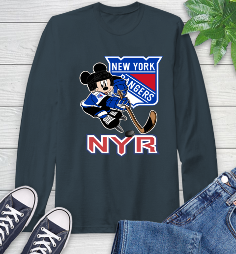 NHL New York Rangers Mickey Mouse Disney Hockey T Shirt Long Sleeve T-Shirt 8