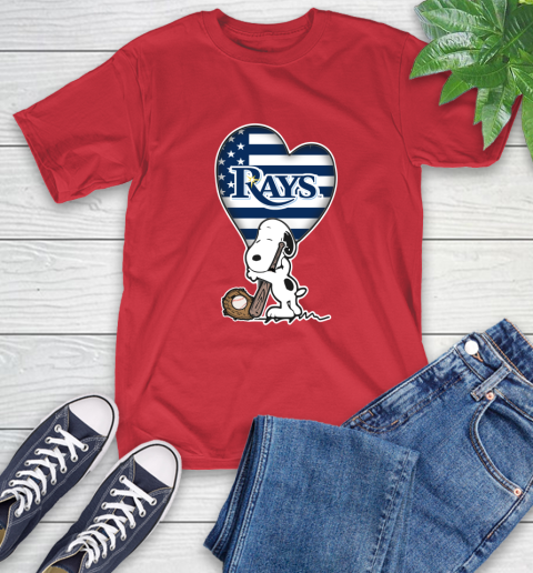 Tampa Bay Rays MLB Baseball The Peanuts Movie Adorable Snoopy T-Shirt 10