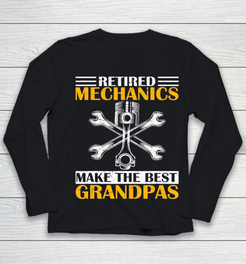 GrandFather gift shirt Vintage Retired Mechanic Make The Best Grandpa Retirement T Shirt Youth Long Sleeve