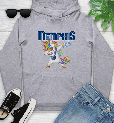 Memphis Grizzlies NBA Basketball Funny Unicorn Dabbing Sports Youth Hoodie 6