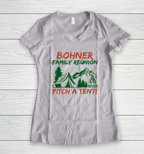 Bohner Family Reunion Pitch A Tent Women's V-Neck T-Shirt