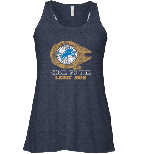 NFL Come To The Detroit Lions Wars Football Sports Racerback Tank qmyf nfl come to the detroit lions wars football sports flowy tank 32 front heather navy
