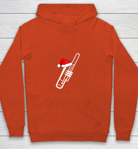 Christmas Gift Trombone Santa Trombone Funny Xmas Pajama Youth Hoodie 3