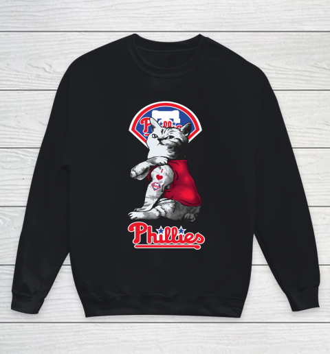 MLB Baseball My Cat Loves Philadelphia Phillies Youth Sweatshirt