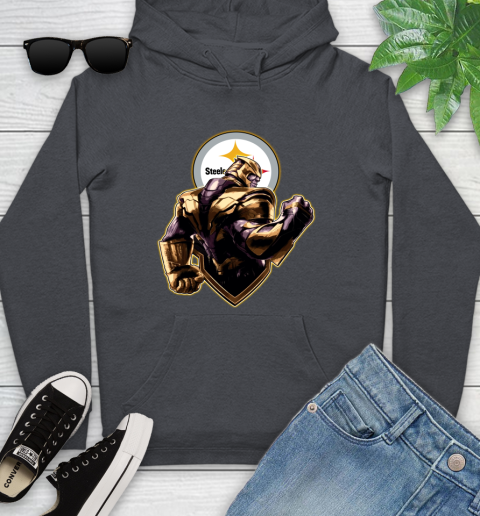 NFL Thanos Avengers Endgame Football Sports Pittsburgh Steelers Youth Hoodie 8
