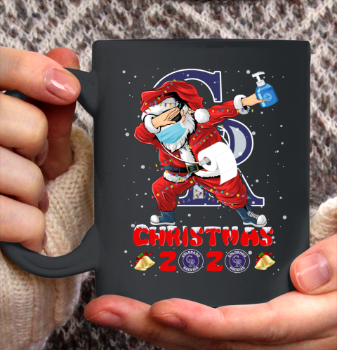 Colorado Rockies Funny Santa Claus Dabbing Christmas 2020 MLB Ceramic Mug 11oz