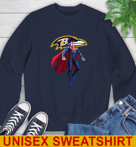 NFL Superman DC Sports Football Baltimore Ravens Sweatshirt 3