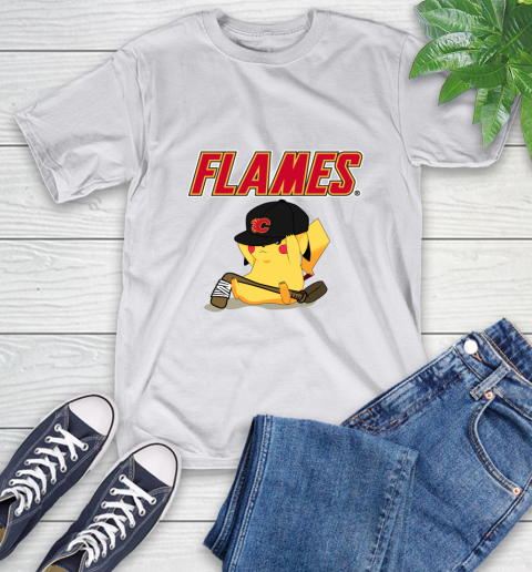 NHL Pikachu Hockey Sports Calgary Flames T-Shirt 12