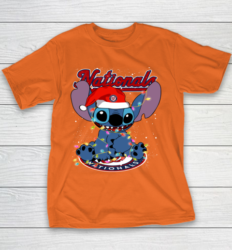 Washington Nationals MLB noel stitch Baseball Christmas Youth T-Shirt 3