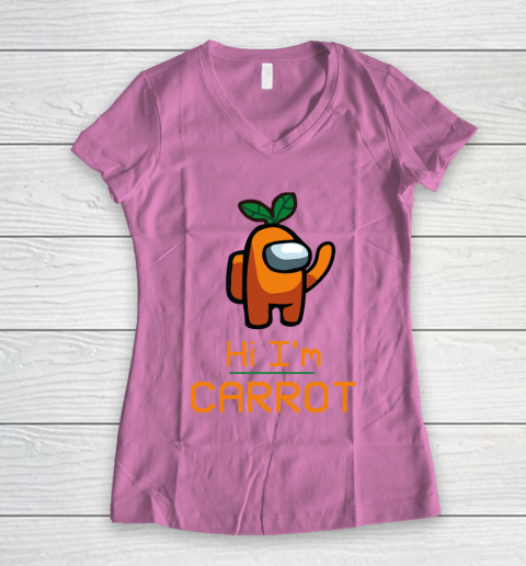 Among Us Shirt IM CARROT ORANGE AMONG A7 Women's V-Neck T-Shirt 8