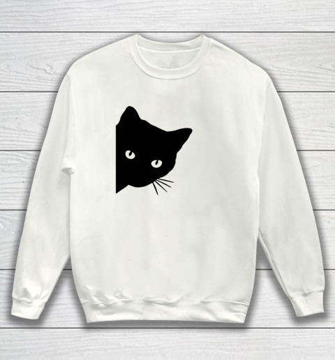 Black Cat Face Watching Funny Cat Halloween Gifts Cat Lovers T Shirt.QZSPTYUYC4 Sweatshirt