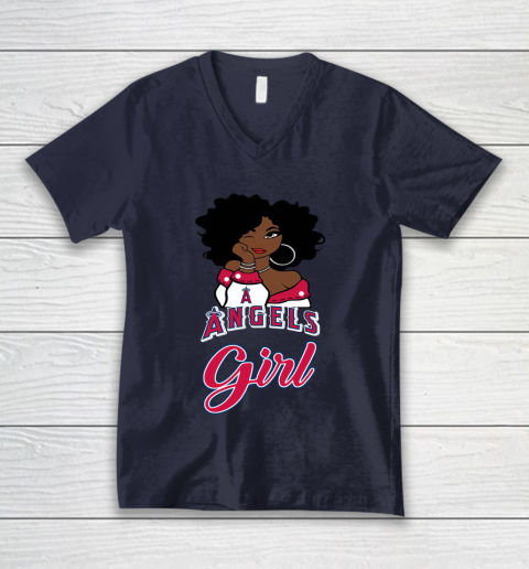 Los Angeles Angelss Girl MLB V-Neck T-Shirt 3