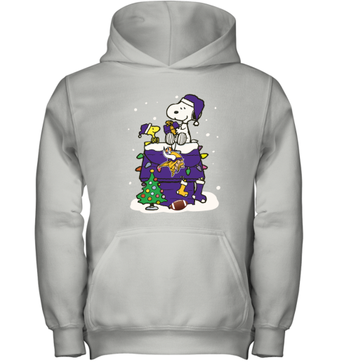 A Happy Christmas With Minnesota Vikings Snoopy Youth Hoodie