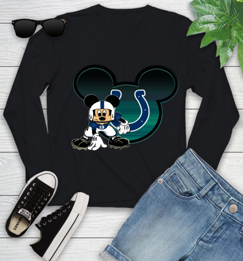 NFL Indianapolis Colts Mickey Mouse Disney Football T Shirt Youth Long Sleeve 2