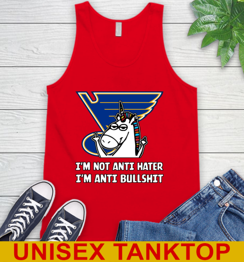 St.Louis Blues NHL Hockey Unicorn I'm Not Anti Hater I'm Anti Bullshit Tank Top 6