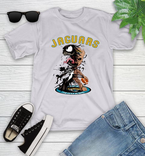 NFL Jacksonville Jaguars Football Venom Groot Guardians Of The Galaxy Youth T-Shirt 4