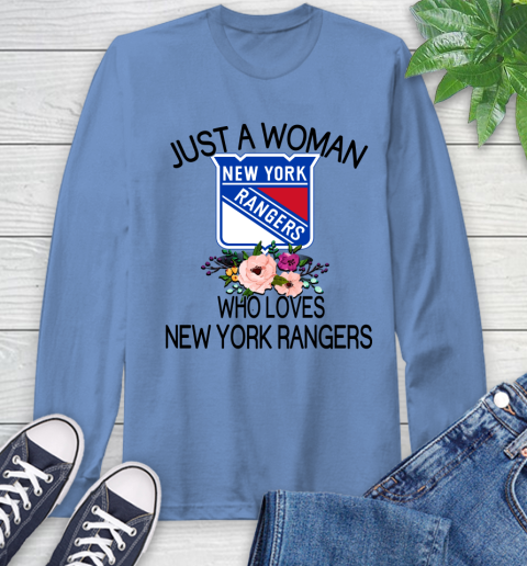 NHL Just A Woman Who Loves New York Rangers Hockey Sports Long Sleeve T-Shirt 10