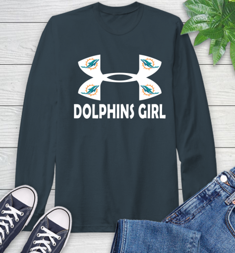 NFL Miami Dolphins Girl Under Armour Football Sports Long Sleeve T-Shirt 9