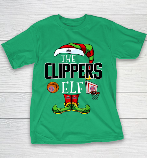 LA Clippers Christmas ELF Funny NBA Youth T-Shirt 3