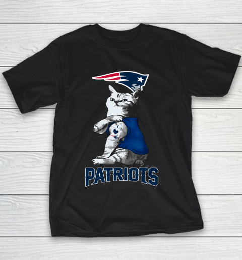 NFL Football My Cat Loves New England Patriots Youth T-Shirt