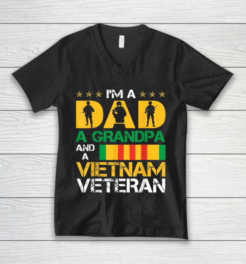 Im A Dad A Grandpa And A Vietnam Veteran V-Neck T-Shirt