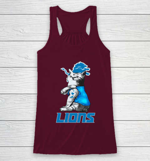 NFL Football My Cat Loves Detroit Lions Racerback Tank 2