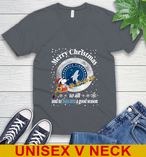 Minnesota Timberwolves Merry Christmas To All And To Timberwolves A Good Season NBA Basketball Sports V-Neck T-Shirt 4