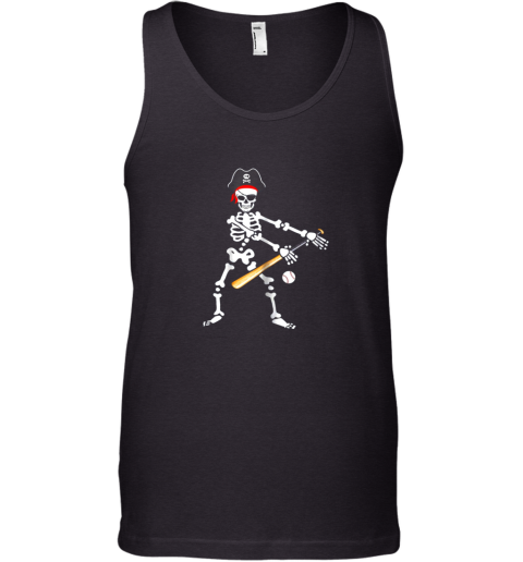 Skeleton Pirate Floss Dance With Baseball Shirt Halloween Tank Top