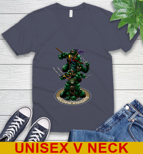 NHL Hockey Vegas Golden Knights Teenage Mutant Ninja Turtles Shirt V-Neck T-Shirt 9 NHL Hockey Vegas Golden Knights Teenage Mutant Ninja Turtles Shirt V-Neck T-Shirt - Image 9