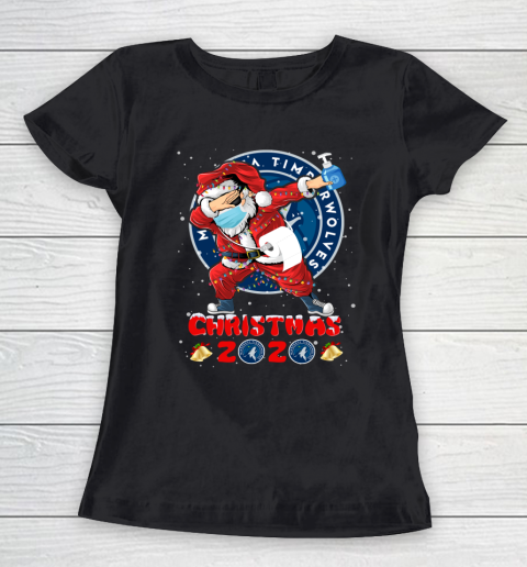 Minnesota Timberwolves Funny Santa Claus Dabbing Christmas 2020 NBA Women's T-Shirt