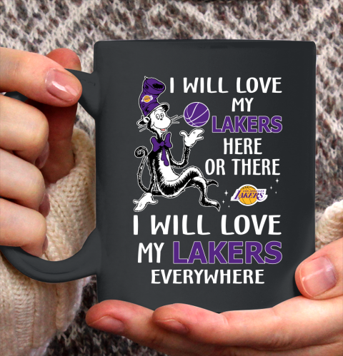 NBA Basketball Los Angeles Lakers I Will Love My Lakers Everywhere Dr Seuss Shirt Ceramic Mug 15oz