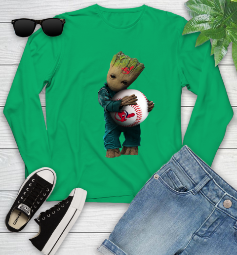 MLB Groot Guardians Of The Galaxy Baseball Sports Cleveland Indians Youth Long Sleeve 6