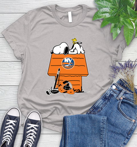 New York Islanders NHL Hockey Snoopy Woodstock The Peanuts Movie (1) Women's T-Shirt 10