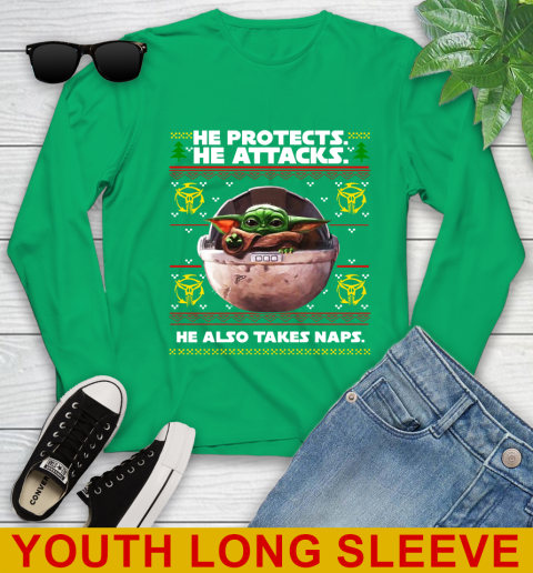 He Protects He Attacks He Also Takes Naps Baby Yoda Shirts 123