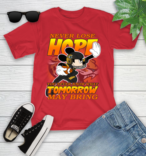 Jacksonville Jaguars NFL Football Mickey Disney Never Lose Hope Youth T-Shirt 13