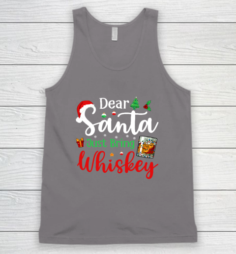Funny Dear Santa Just Bring Whiskey Christmas Pajamas Tank Top 5