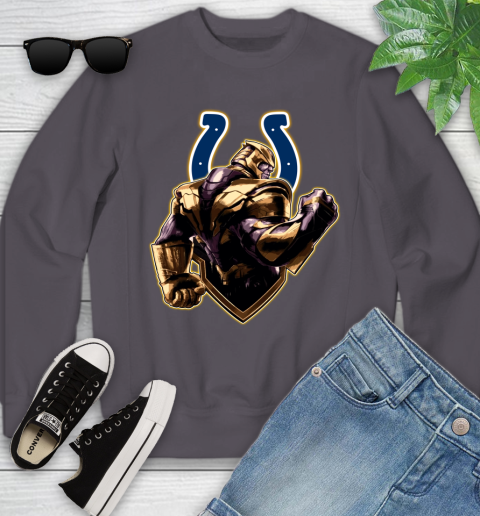 NFL Thanos Avengers Endgame Football Sports Indianapolis Colts Youth Sweatshirt 6