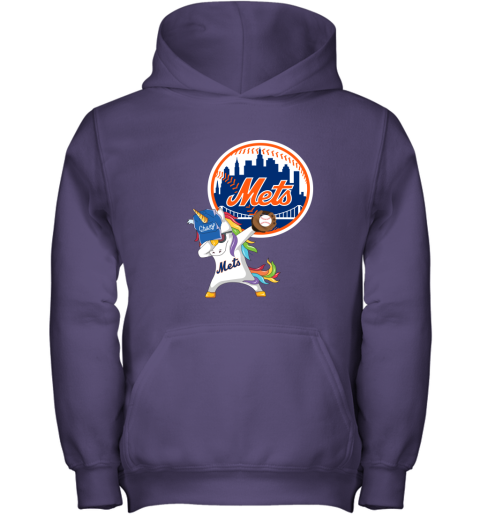 Hip Hop Dabbing Unicorn Flippin Love New York Mets Youth Hoodie