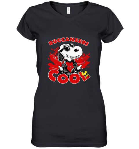 dsaf tampa bay buccaneers snoopy joe cool were awesome shirt women v neck t shirt 39 front black