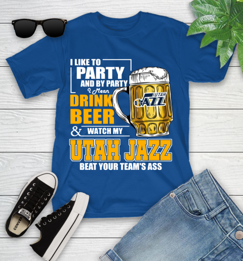 NBA Drink Beer and Watch My Utah Jazz Beat Your Team's Ass Basketball Youth T-Shirt 12