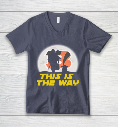 Cincinnati Bengals NFL Football Star Wars Yoda And Mandalorian This Is The Way V-Neck T-Shirt 7